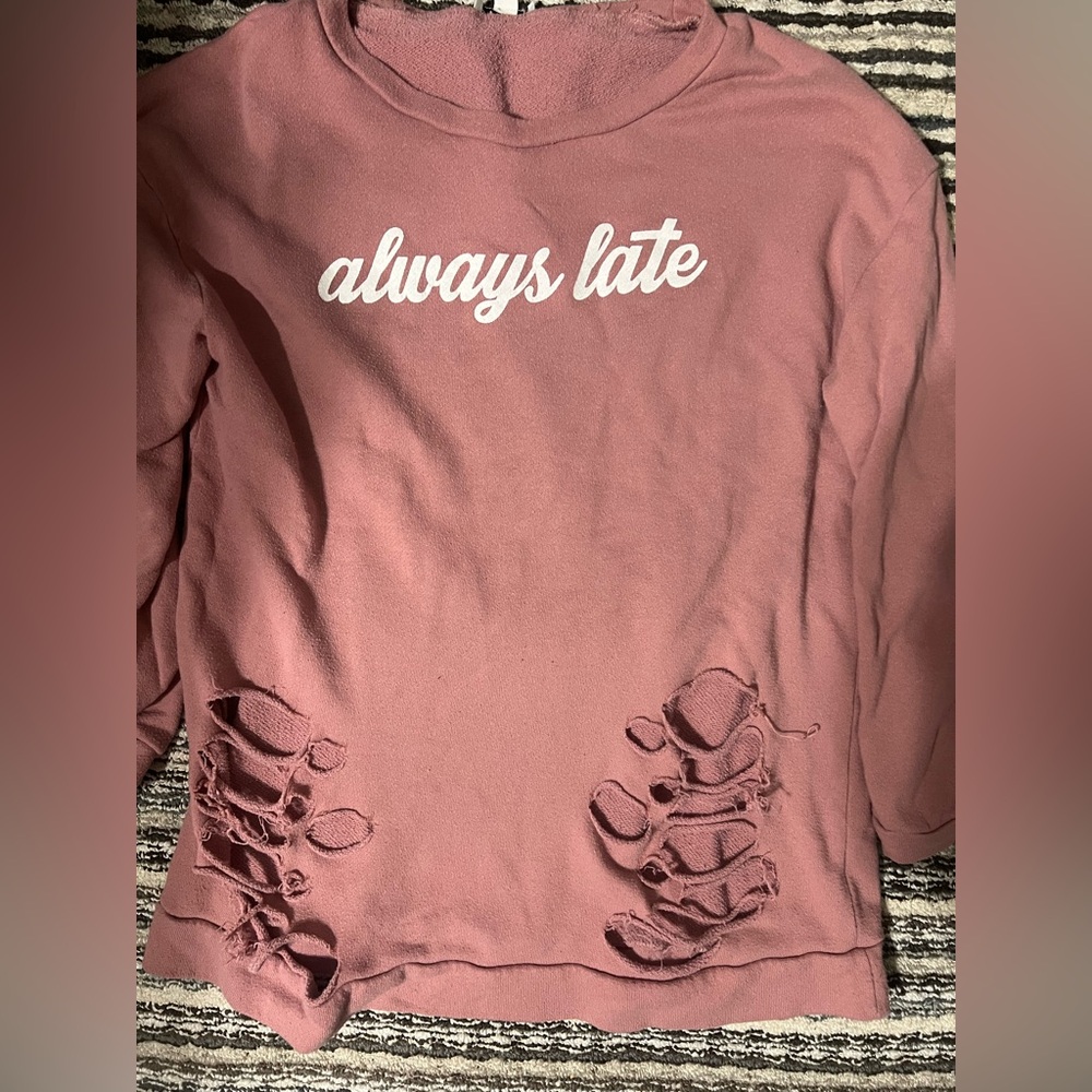 Jordan Pink Knit ‘Always Late’ Sweater